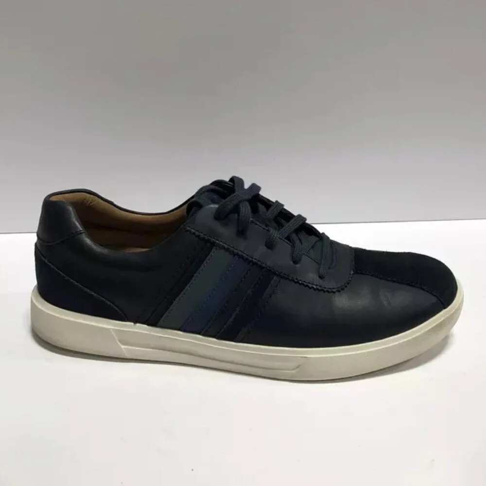 Clarks Mens Un Costa Band Sneaker Navy Leather Size 10.5M
